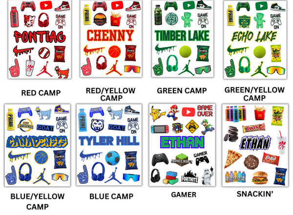 Boys Custom Repositionable Sticker Sheet
