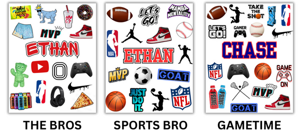 Boys Custom Repositionable Sticker Sheet