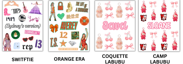 Girls Custom Repositionable Sticker Sheet
