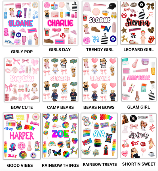 Girls Custom Repositionable Sticker Sheet