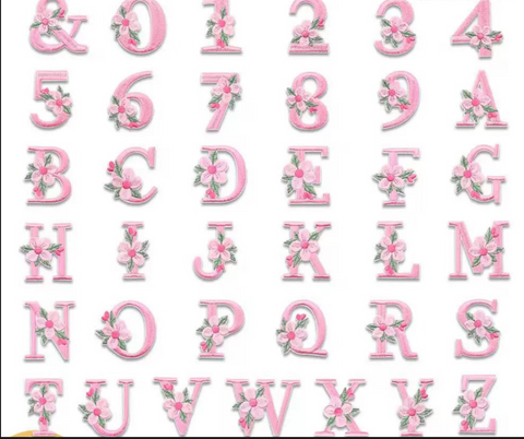 Pink Flowers Letters