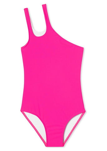 Neon Pink Bathing Suit Double Strap