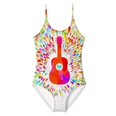 Guitar Tie Dye Adjustable Tank Swimsuit