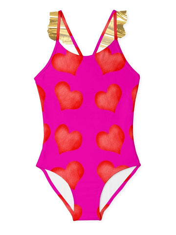 I Love You Gold Accent Swimsuit