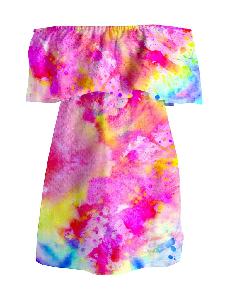 Celebrate Pink Tie Dye Draped Dress