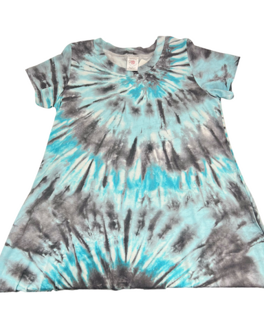 Gray & Blue Tie Dye Dress (sz 10/12)