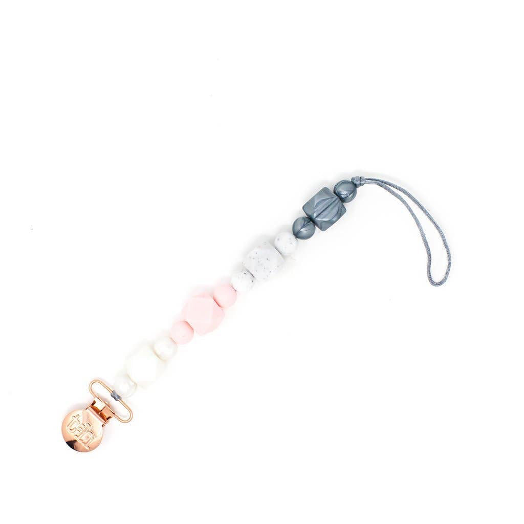 Jewel pacifier/ Toy clip Pearl pink