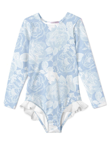 Rose Long Sleeve Swimsuit with Petals