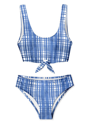 Picnic Blue & White Tie Bikini