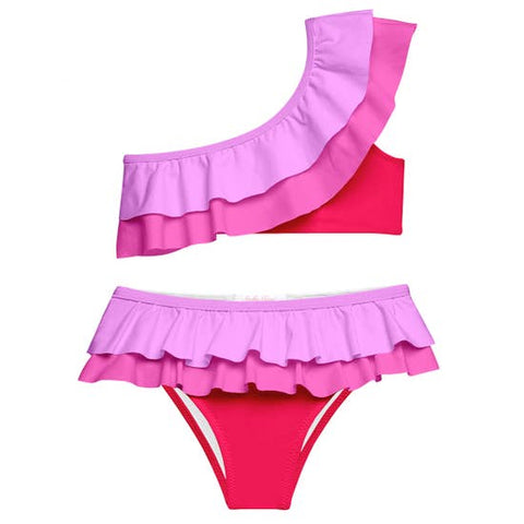 Pink Double Ruffle Bikini