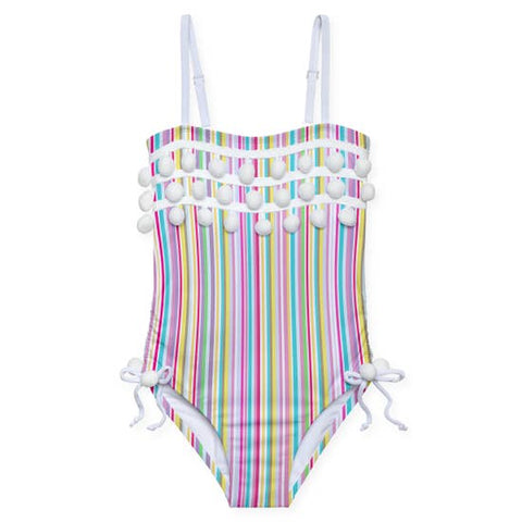 Super Stripe Pom Pom Swimsuit