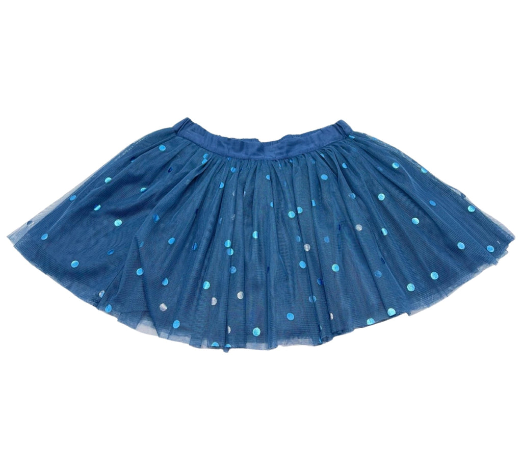 Blue Tulle Dot Skirt (sz 8)