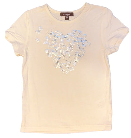 White Short Sleeve w Butterflies T shirt (sz 4)