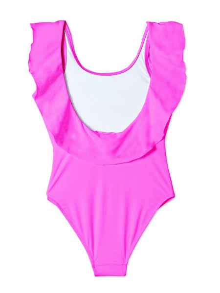 Neon Pink Low Cut Swimsuit