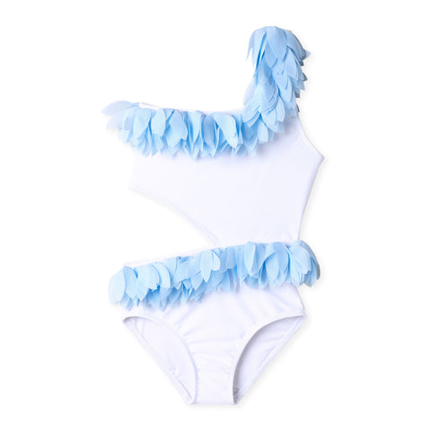 Light Blue Petals Cut Out Swimsuit