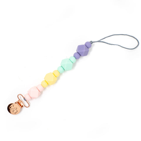 Jewel pacifier/ Toy clip Baby’s Breath
