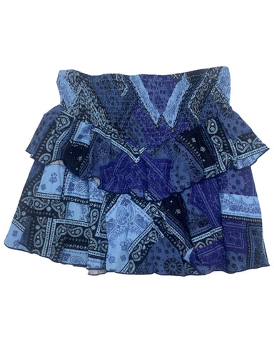 Blue Bandana Skirt with ruffles