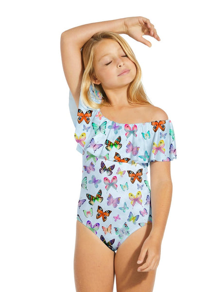 More Butterflies Draped Swimsuit