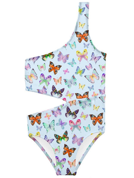 More Butterflies Side Cut Swimsuit
