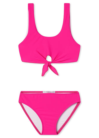 Neon Pink Chest Tie Bikini