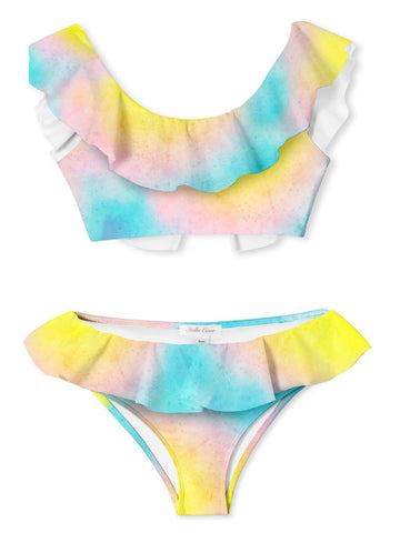 Tie Dye Surf & Ruffle Bikini