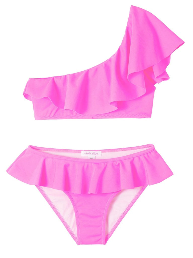 Neon Pink One Shoulder Bikini