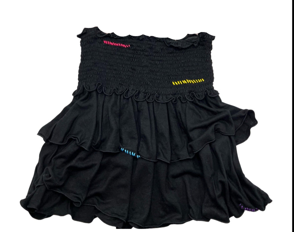 Black Rainbow Stitch Skirt (sz 5)