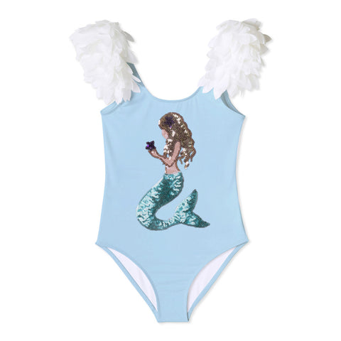 Blue Mermaid w Petals Swimsuit