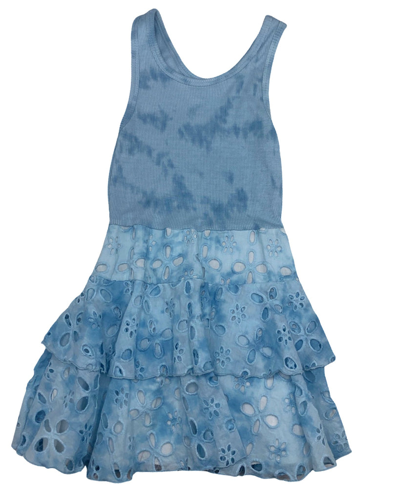 Blue Ribbed Sleeveless Dress
