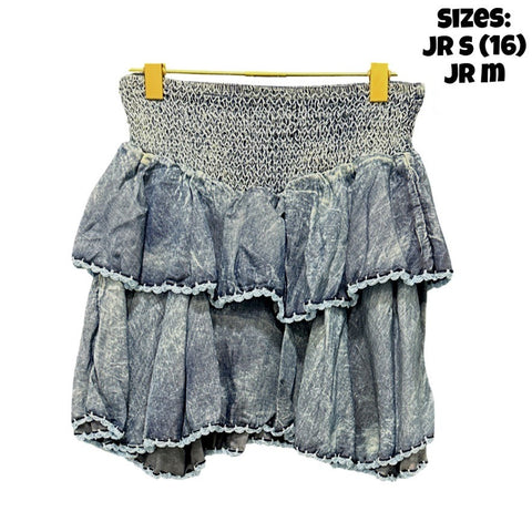 Denim Ruffle Skirt