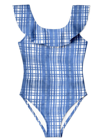 Picnic Blue & White Swimsuit