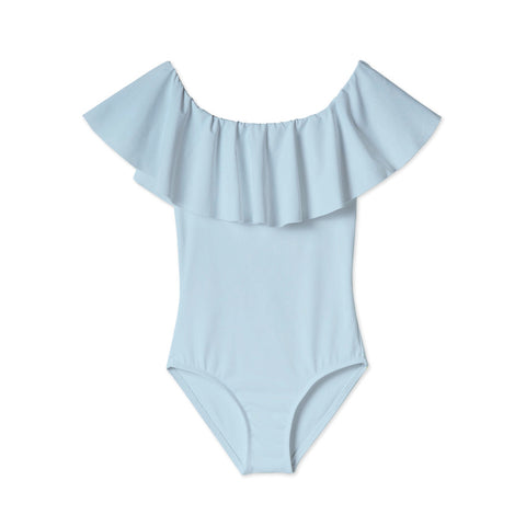 Light Blue Ruffle Swimsuit