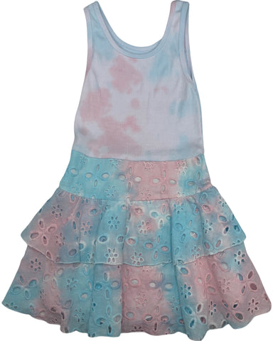 Pink/Blue Ribbed Sleeveless Dress