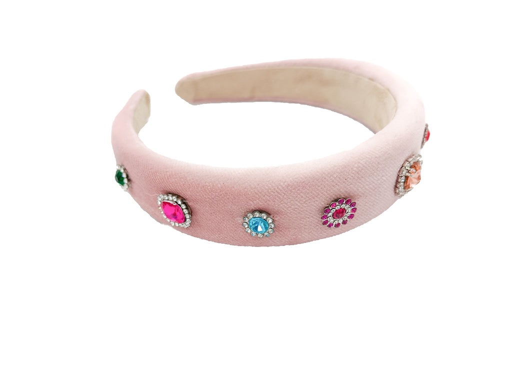 Light Pink padded headband  with stones