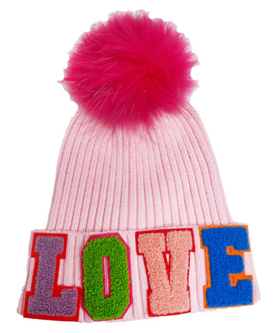 Beanie pink LOVE hat