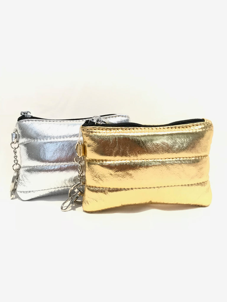 Puffer Zipper Wallet in Gold