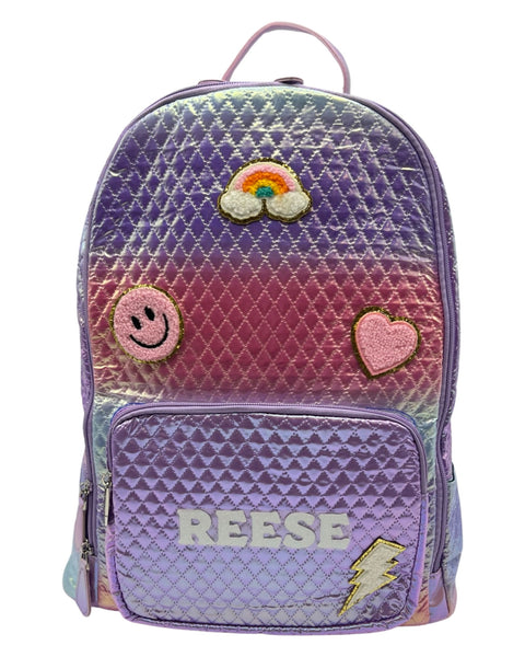Bari Lynn Full Size Backpack- Quilted Purple Pastel