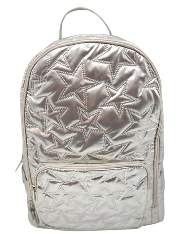 Bari Lynn Full Size Backpack- Silver Puffy Stars