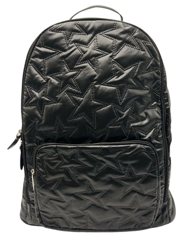 Bari Lynn Full Size Backpack- Black Puffy Stars