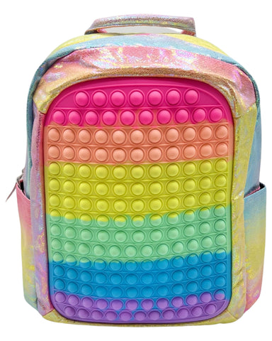 Bari Lynn Full Size Backpack- Rainbow Pop It