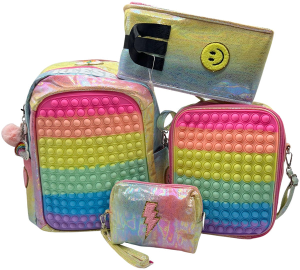 Bari Lynn Lunch Bag- Rainbow Pop It