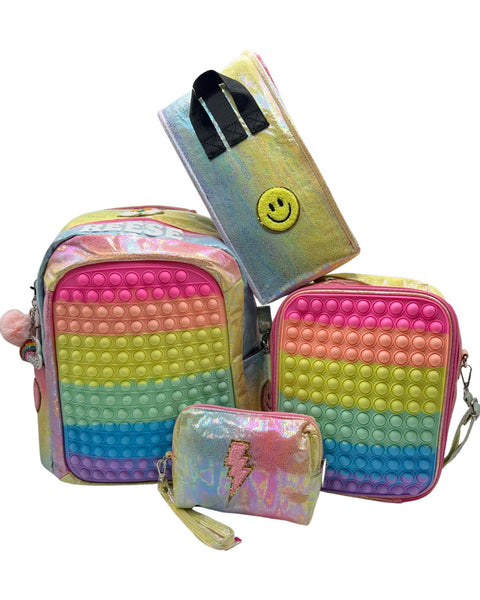 Bari Lynn Full Size Backpack- Rainbow Pop It