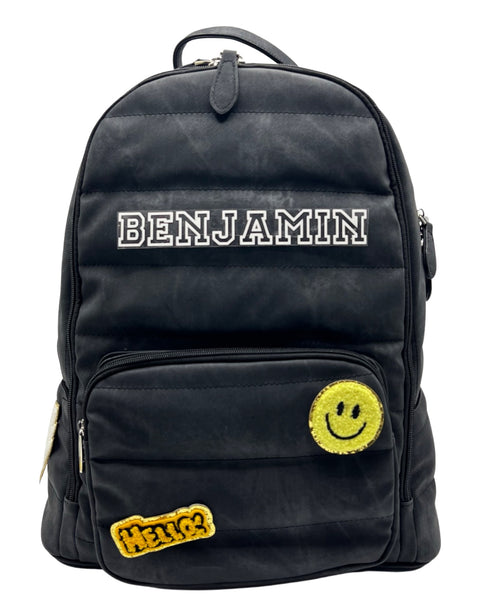 Bari Lynn Full Size Backpack- Black Denim