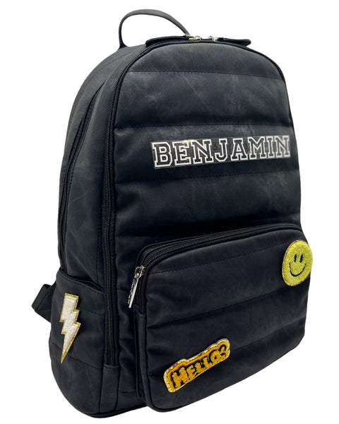 Bari Lynn Full Size Backpack- Black Denim