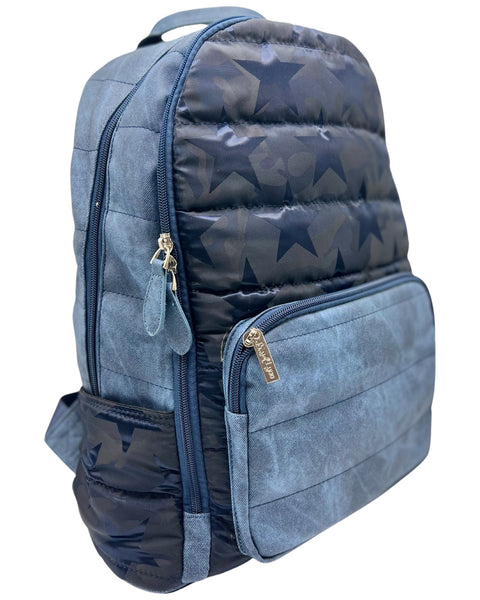 Bari Lynn Full Size Backpack- Blue Star Denim