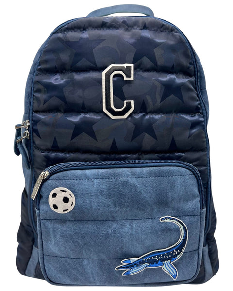 Bari Lynn Full Size Backpack- Blue Star Denim