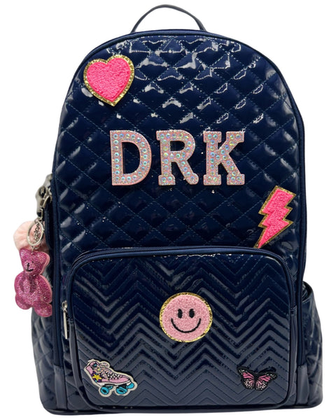 Bari Lynn Full Size Backpack- Quilted Navy