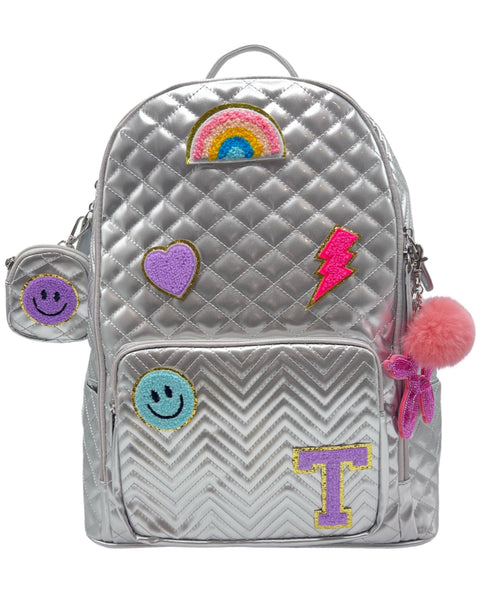 Bari Lynn Full Size Backpack- Quilted Silver – Stella Mara