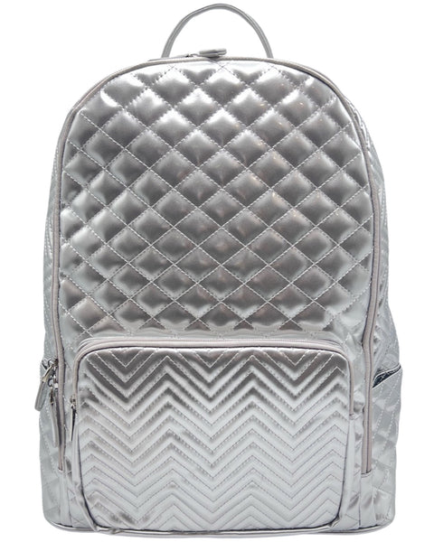 Bari Lynn Full Size Backpack- Quilted Silver