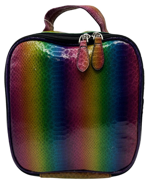 Bari Lynn Lunch Bag- Rainbow Snake Skin